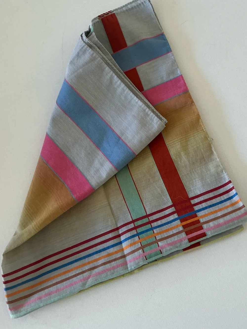 Green and Brown Plaid Silk Scarf